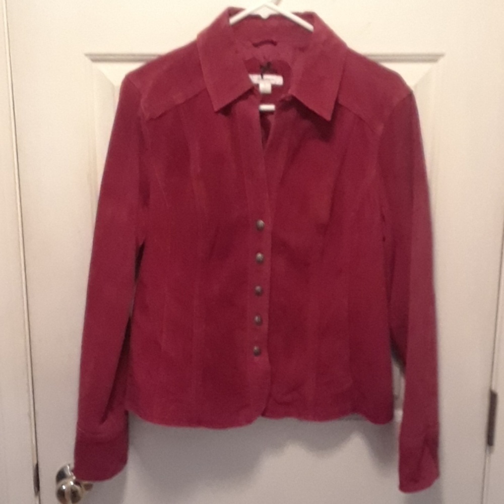 LEATHER BLAZER, SIZE LARGE